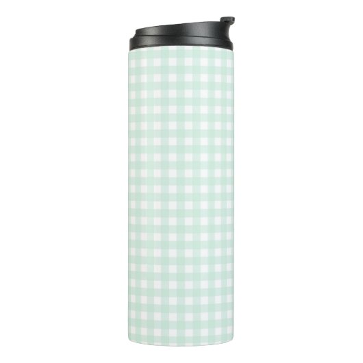 Faye und Lauren Green Gingham Thermosbecher (Nach links gedreht)