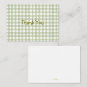Faye und Lauren Green Gingham Vielen Dank Mitteilungskarte (Vorne/Hinten)