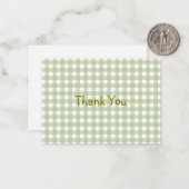 Faye und Lauren Green Gingham Vielen Dank Mitteilungskarte (Vorderseite/Rückseite Beispiel)