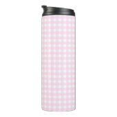Faye und Lauren Hellrosa Gingham Thermosbecher (Nach rechts gedreht)