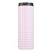 Faye und Lauren Hellrosa Gingham Thermosbecher (Rückseite)