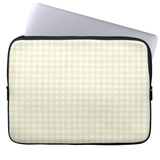 Faye und Lauren Lemon Yellow Gingham Laptopschutzhülle (Vorderseite)