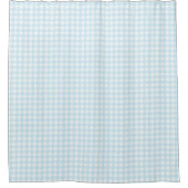 Faye und Lauren Light Blue Gingham Duschvorhang (Vorderseite)