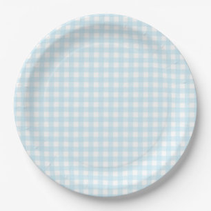 Faye und Lauren Light Blue Gingham Pappteller