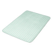 Faye und Lauren Light Green Gingham Badematte (Schrägansicht)