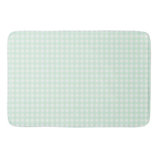 Faye und Lauren Light Green Gingham Badematte (Vorderseite)