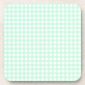 Faye und Lauren Light Green Gingham Getränkeuntersetzer (Vorderseite)