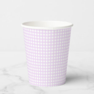 Faye und Lauren Light Lila Gingham Paper Cup Pappbecher
