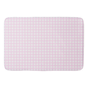 Faye und Lauren Light Pink Gingham Badematte