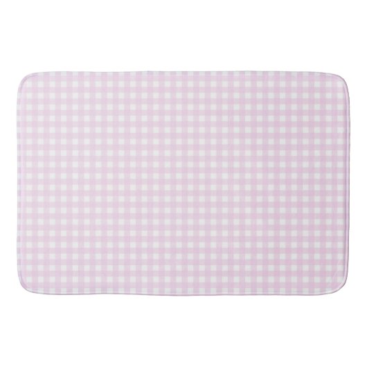 Faye und Lauren Light Pink Gingham Badematte (Vorderseite)
