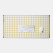 Faye und Lauren Light Yellow Gingham Schreibtischunterlage (Tastatur & Maus)