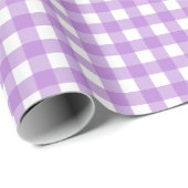 Faye und Lauren Lila Gingham Geschenkpapier (Rolleneckpunkt)