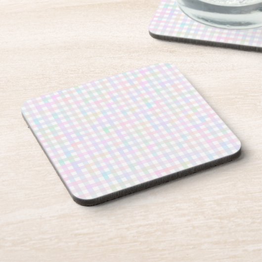 Faye und Lauren Multicolor Gingham Getränkeuntersetzer (Linke Seite)