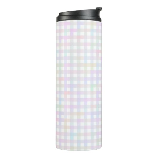 Faye und Lauren Multicolor Gingham Thermosbecher (Nach links gedreht)