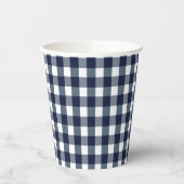 Faye und Lauren Navy Gingham Pappbecher (Links)