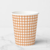 Faye und Lauren Orange Gingham Pappbecher (Rückseite)