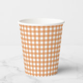 Faye und Lauren Orange Gingham Pappbecher (Vorderseite)