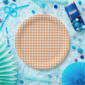 Faye und Lauren Orange Gingham Pappteller (Party)