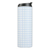 Faye und Lauren Pastel Blue Gingham Thermosbecher (Nach links gedreht)