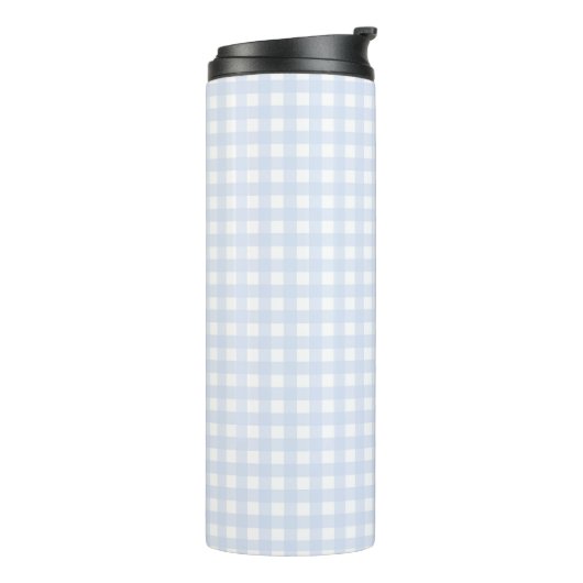 Faye und Lauren Pastel Blue Gingham Thermosbecher (Nach links gedreht)