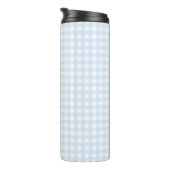 Faye und Lauren Pastel Blue Gingham Thermosbecher (Nach rechts gedreht)