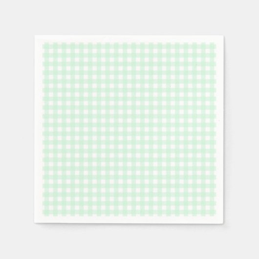 Faye und Lauren Pastel Gingham Green Serviette (Vorderseite)