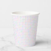 Faye und Lauren Pastel Gingham Multicolor Pappbecher (Vorderseite)
