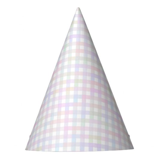 Faye und Lauren Pastel Gingham Multicolor Partyhütchen (Vorderseite)
