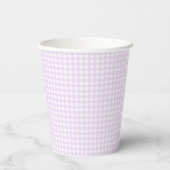 Faye und Lauren Pastel Lila Gingham Pappbecher (Rückseite)
