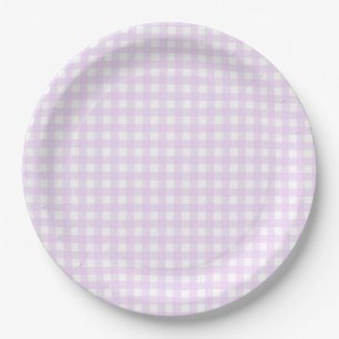 Faye und Lauren Pastel Lila Gingham Pappteller
