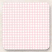 Faye und Lauren Pastel Pink Gingham Getränkeuntersetzer (Vorderseite)
