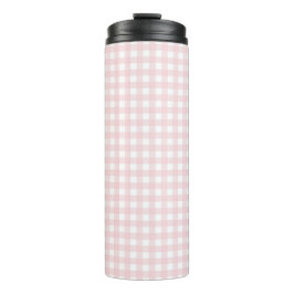 Faye und Lauren Pastel Pink Gingham Thermosbecher
