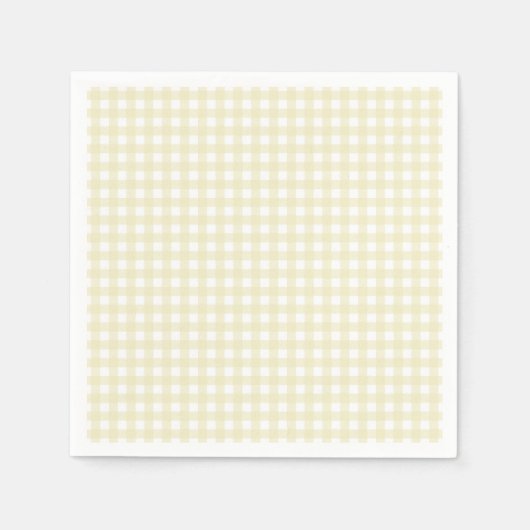 Faye und Lauren Pastel Yellow Gingham Serviette (Vorderseite)