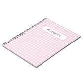 Faye und Lauren Pink Gingham Spiral Foto Notebook Notizblock (Linke Seite)
