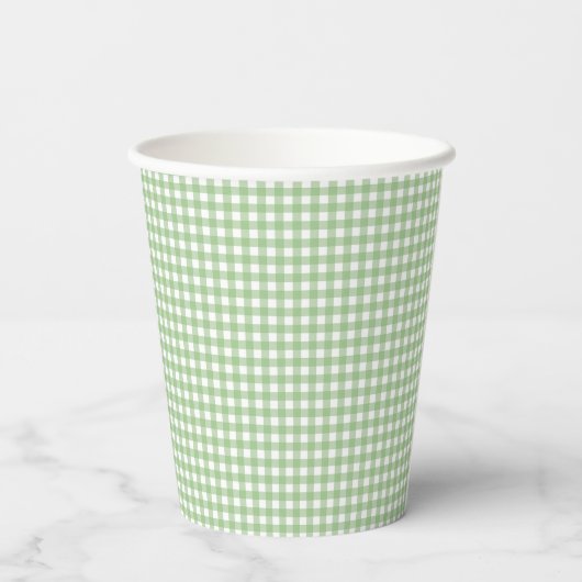 Fayeand Lauren Classic Green Gingham Paper Cups Pappbecher (Rückseite)
