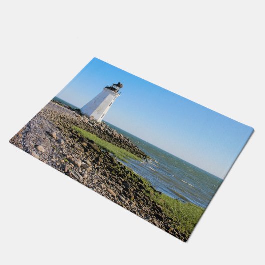 Fayerweather Island Lighthouse CT Door Mat Fußmatte (Schrägansicht)