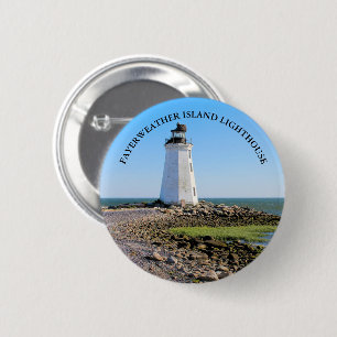 Fayerweather Island Lighthouse CT Round Button