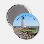 Fayerweather Island Lighthouse CT Round Magnet (Vorderseite/Rückseite)