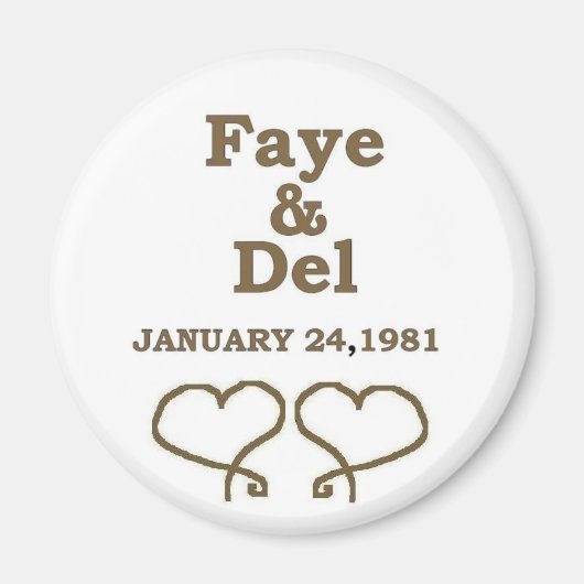 FAYES-JAHRESTAG IN GOLD MAGNET (Vorne)