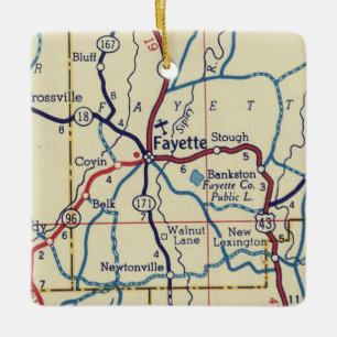 Fayette AL Vintage Karte Keramikornament
