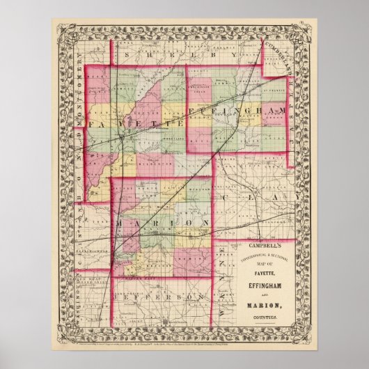 Fayette, Effingham, Marion, Landkreis Poster (Vorne)