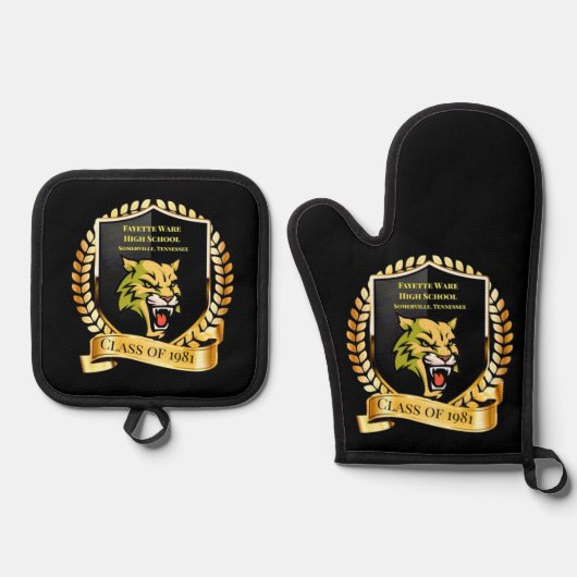 Fayette Ware High Class von 1981 Ofenhandschuh & Topflappen-Set (Vorderseite)