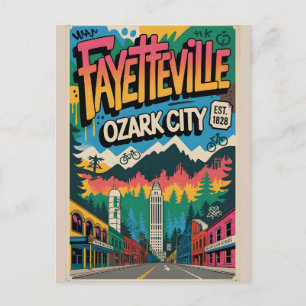 Fayetteville AR Graffiti Urban Reiseplakat   Postkarte