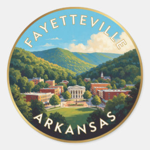 Fayetteville Arkansas Downtown Reise Runder Aufkleber