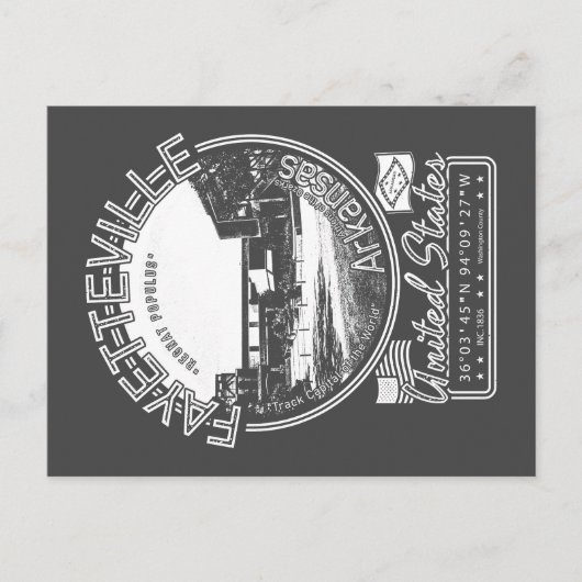 FAYETTEVILLE ARKANSAS - STADT FAYETTEVILLE POSTKARTE (Vorderseite)