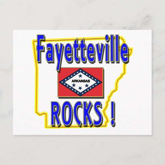 Fayetteville-Felsen! (Blau) Postkarte (Vorderseite)