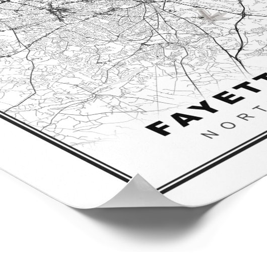 Fayetteville Map Poster (Ecke)
