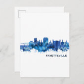 Fayetteville North Carolina Skyline Blue Einladungspostkarte (Vorne/Hinten)