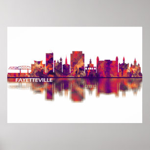 Fayetteville North Carolina Skyline Poster