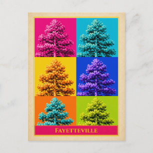 Fayetteville Postkarte Arkansas Kiefer Baum Vintag